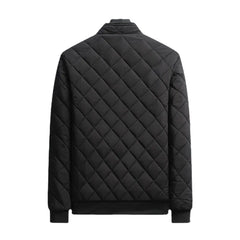 High Quality Men's Causal Fleece Lined Diamond Pattern Bomber Jackets