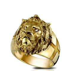 Exquisite Stainless Steel Golden Lion Head Ring