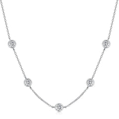 Exquisite Elegant 2.5CT VSS1/D Bubble Moissanite Necklace | GRA Certificate