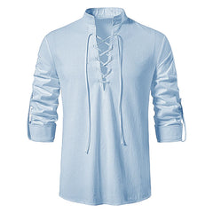 Gorgeous Men's Casual Blouse Cotton Linen Long Sleeve Shirt Tops