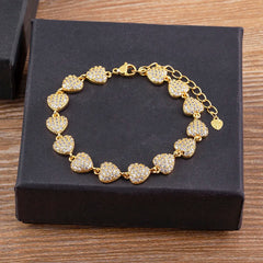 Gorgeous Romantic Love Heart Bangle Bracelet for Women and Girls