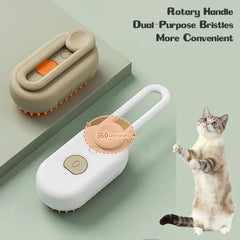 3-1 Electric Steamy Spray Massage Pet Grooming Hair Brush