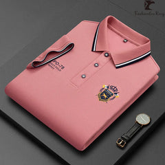 Luxury Fashion Men's Polo Shirt Embroidered Cotton Lapel Collar Short Sleeves Tops