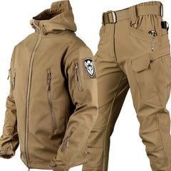 High Quality Men's Two Piece Set Thick Soft Shell Military Tactical Tracksuits Waterproof Windproof Quick Dry Outdoor