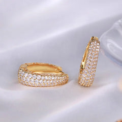 Luxury Fashion Dazzling CZ Stone Hoop Earrings