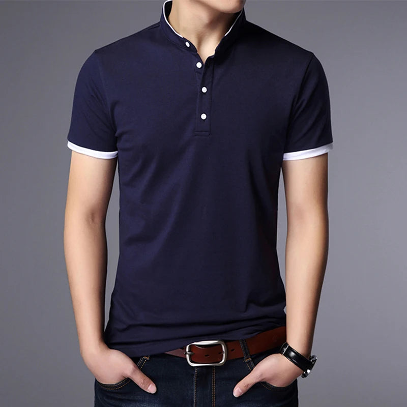 Men's Business Casual Polo Short Sleeve Anti-Wrinkle Breathable T-shirt