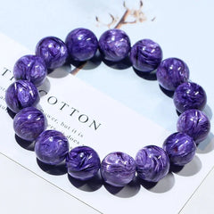 Exquisite High Quality Polished Natural Charoite Amethyst Stone Beads Bracelet for Women and Men