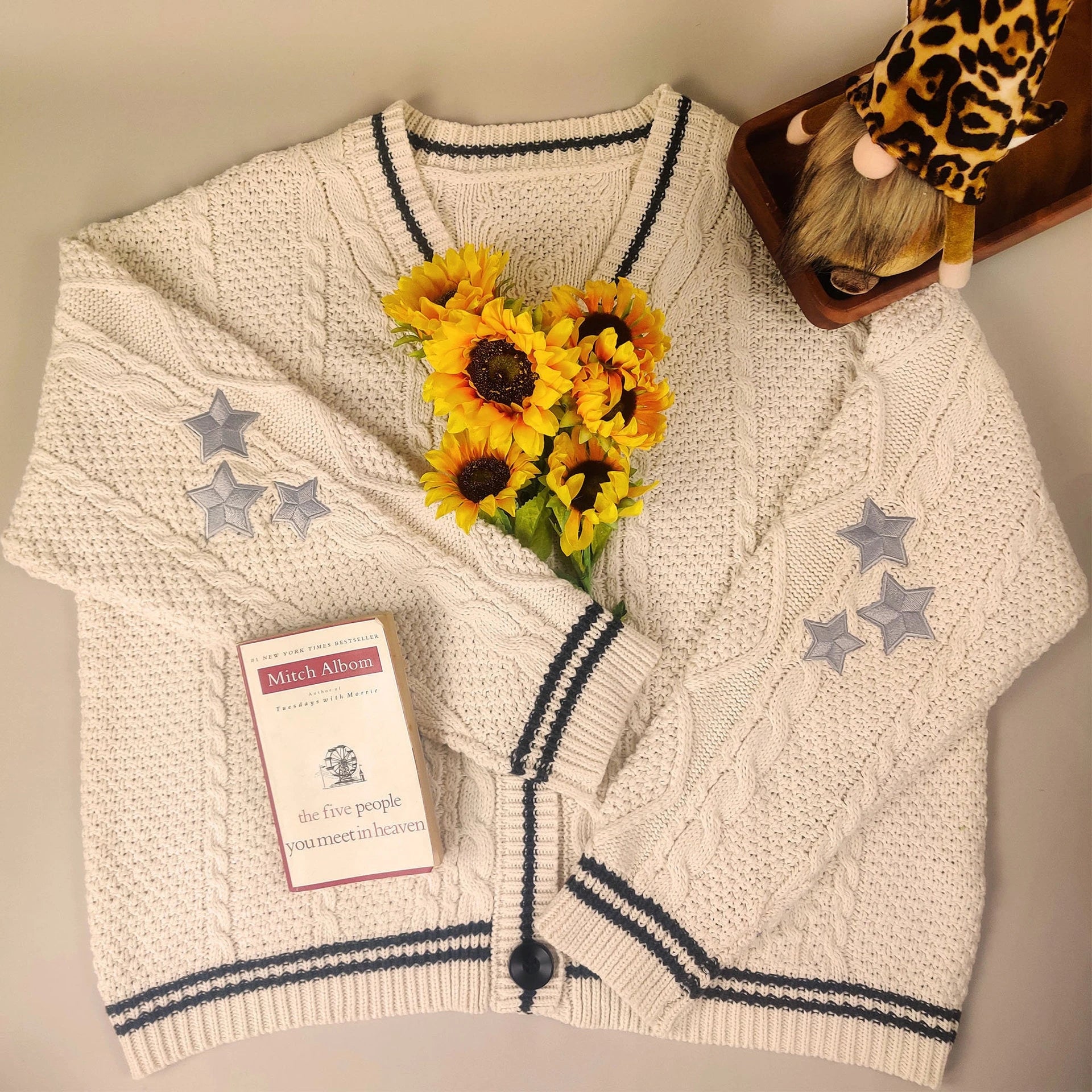 Y2K Fashion Women's Casual Knitted Embroidered Cardigan Sweater