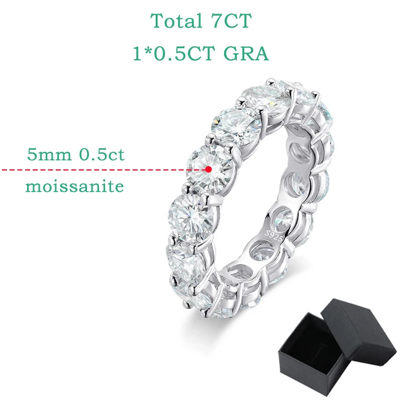 Exquisite Brilliant 7CT VVS1/D Moissanite Wedding Ring | GRA Certificate