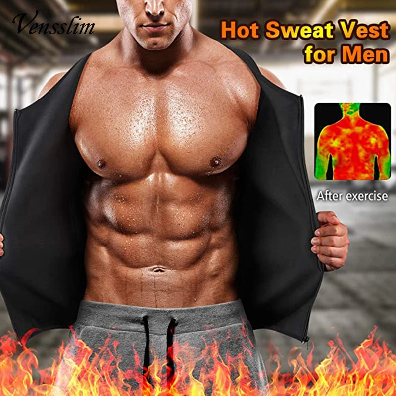 Top Quality Men's Body Shaper Waist Trainer Sauna Vest Double Belt Sweat Shirt Corset Top Abdomen Slimming Shapewear Fat Burn Fitness Suits
