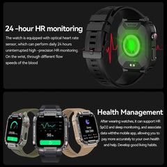 2024 MELANDA Military Tactical Sports Smartwatch for Men - 1.85" Bluetooth Call, 110+ Sports Modes Health Monitoring For Android IOS IP68 Waterproof