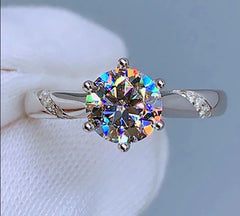 Luxury Brilliant 3CT VVS1 Moissanite Solitaire Ring GRA Certificate