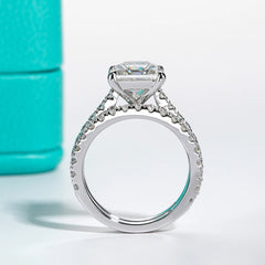 Luxury 3CT VVS1/D Princess Cut Moissanite Bridal Set Engagement Ring Set | GRA Certificate