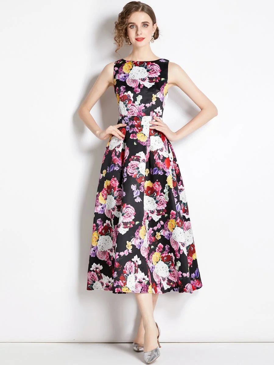 Exquisite Luxury Elegant Jacquard Floral Dress