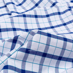 Luxury Men's  100% Pure Cotton Short Sleeve Striped Single Pocket Plaid Shirt Size 44-47