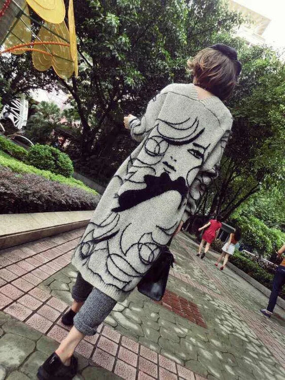 Luxury Fashion Women's Casual Knitted Art Cardigans Sweaters