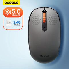 Baseus 1600DPI Silent Mouse Bluetooth Wireless Mouse with 2.4GHz USB Nano Receiver for PC MacBook Tablet Laptop
