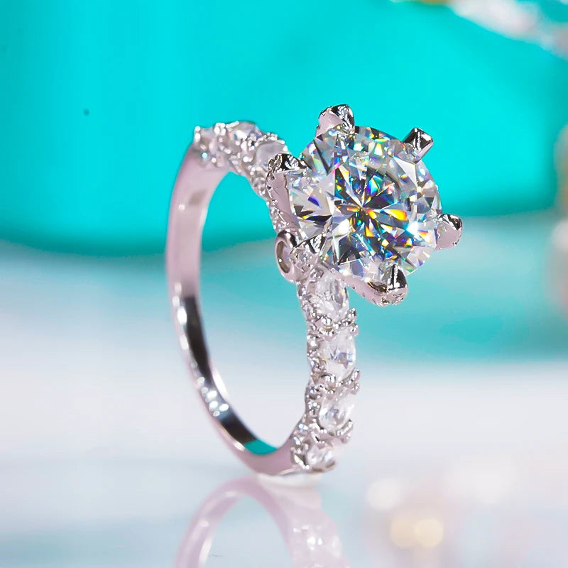 Gorgeous 3CT VVS1/D Moissanite Bridal Ring | GRA Certificate