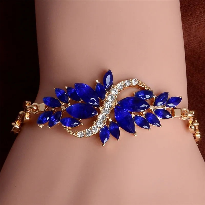 Dazzling Elegance: Trendy Gold Bracelet with Brilliant CZ Austrian Crystals