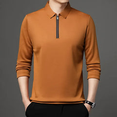 Stylish Men's Casual Long Sleeve Business Polo Shirts