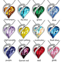 Gorgeous Infinity Love Heart Pendant Necklace With Sparkling 12 months Birthstone Crystals