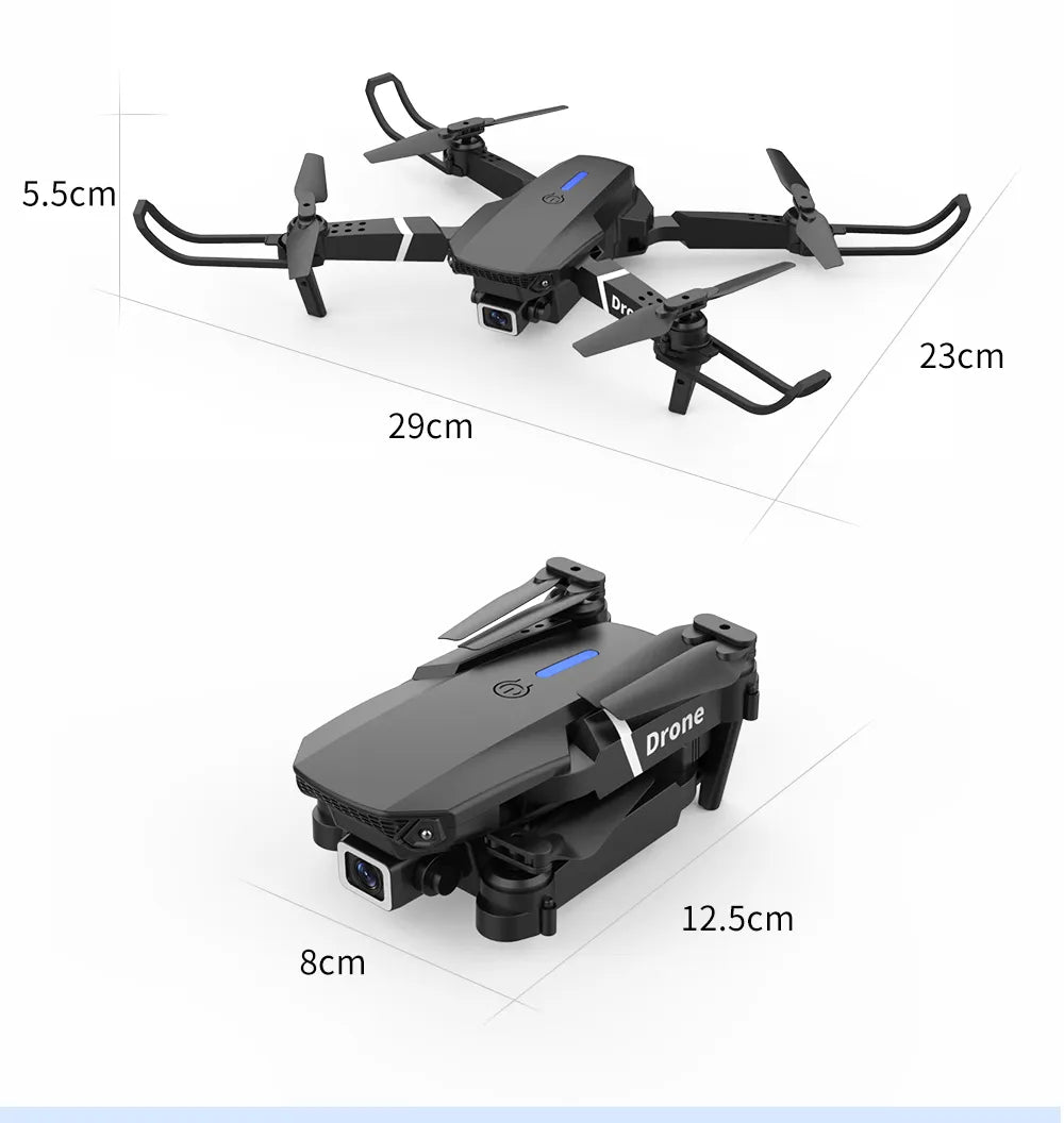 Professional Drone E88 4K Wide-Angle HD Dual Camera Aerial Photography WiFi Foldable RC Quadcopter