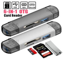 High Quality OTG Type C SD TF Card Reader | 6-in-1 USB 3.0 Micro USB Adapter 5Gbps Transfer