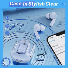 Sports Gaming Earbuds - T6 TWS Wireless Bluetooth 5.0 HiFI Stereo Sound Low Latency ENC Noise Cancellation Waterproof LED Display with Mic