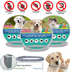 Protection Retractable Pet Collar: Anti-Flea Tick and Mosquitoes Repellent for Dogs and Cats