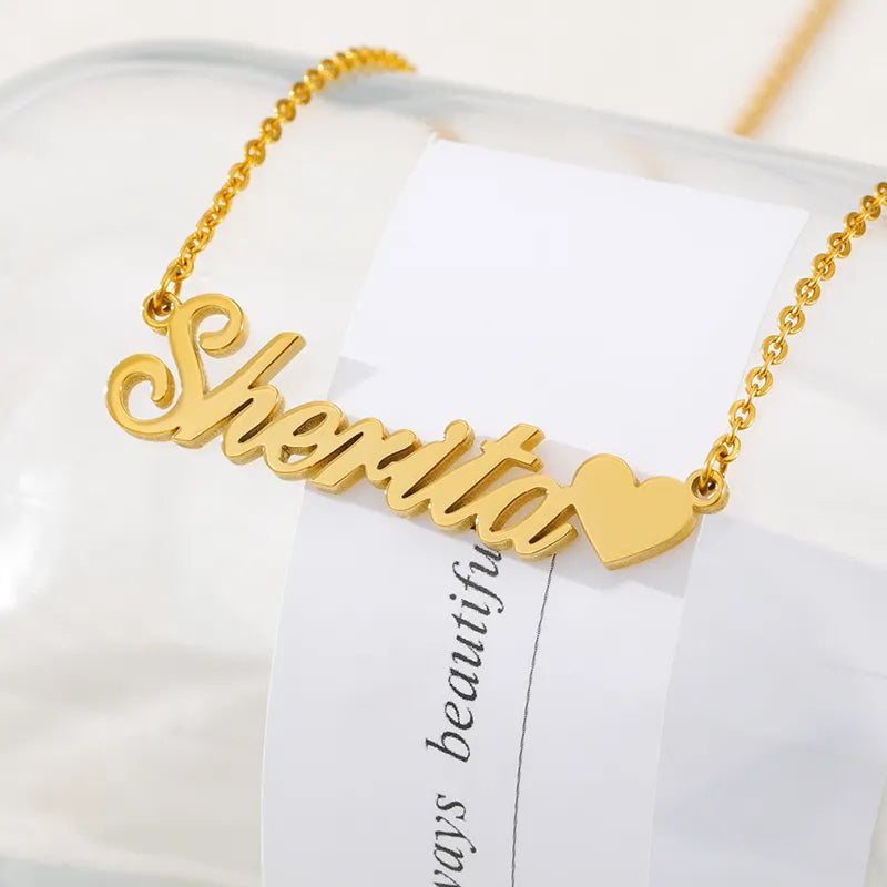 Elegant Stainless Steel Personalized Hearts Multiple Names Pedant Necklace