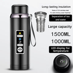 Durable and High Quality 316 Stainless Steel Thermos Water Bottle | LED Temperature Display | Vacuum Flask With Tea Separation Filter
