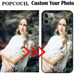 Exquisite Personalized  Picture Name Photo Glass Phone Case for IPhone|Anti Fingerprint Dustproof Water Resistant
