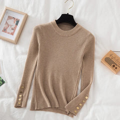 Elegant Fashion Women's Thick Sweater Long Sleeve Pullover Knitted Soft Jumper Sweater