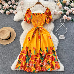 Gorgeous Elegant Vintage Flower Long Dress