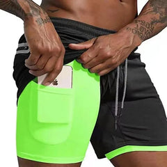 High Performance Men Sportswear Double-deck 2 In 1 All Training Fitness Shorts