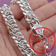 Luxury 925 Sterling Silver Noble Nice Chain Solid Bracelet for Men and Women
