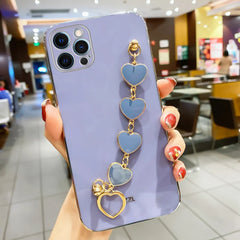Fashion Love Heart Bracelet Chain Case For iPhone|Anti-Fingerprint Anti-Scratch Water Resistant