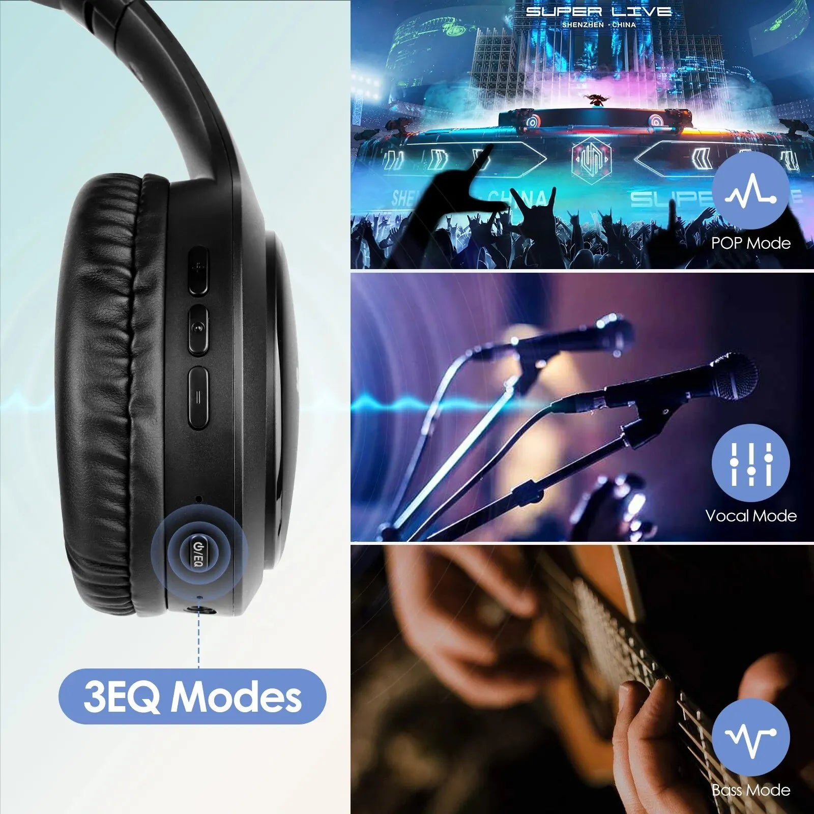 Siindoo JH919 Wireless Bluetooth Headphones Foldable Stereo Earphones Super Bass Noise Reduction