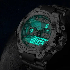 LIGE Men Sport Military Watch Digital Luminous Waterproof LED Backlight