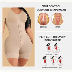 Fajas Colombianas High Compression Short Girdles With Brooches Bust For Daily And Post-Surgical Tummy Control Bodysuit