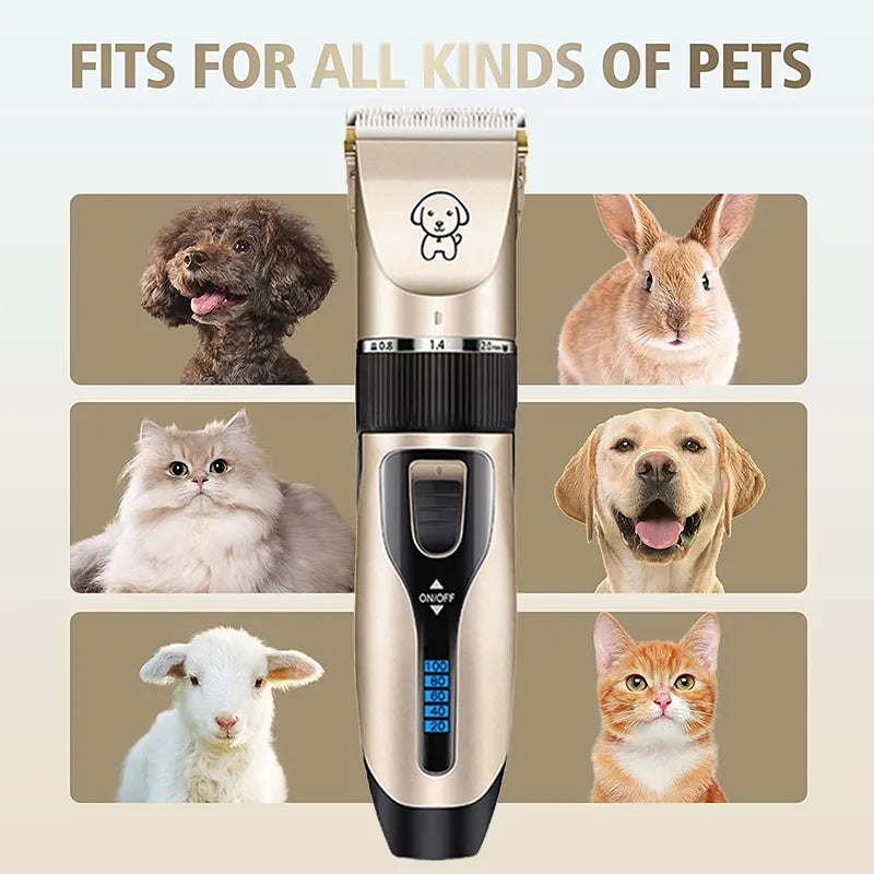 BOUSSAC Professional Rechargeable Dog Hair Clippers Grooming Set | High-Quality Ceramic Blades | Cordless Pet Trimmer | CE Certified