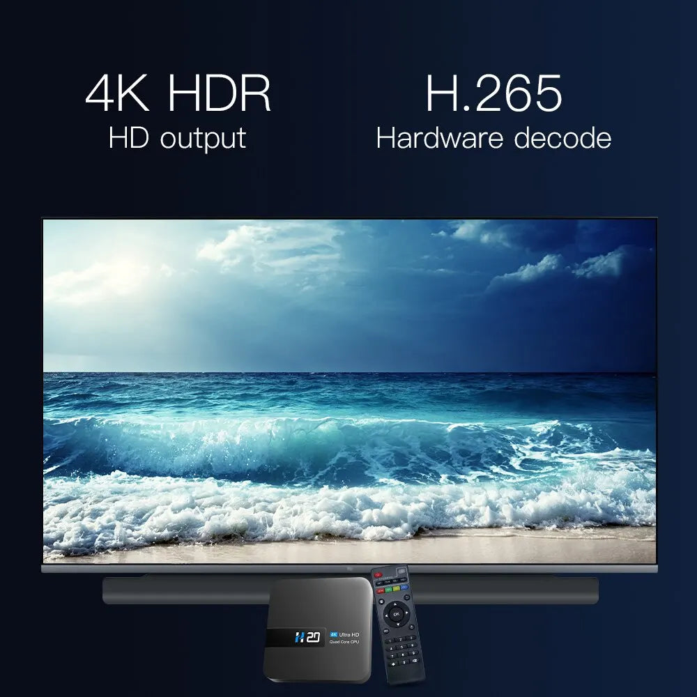 HONGTOP H20 Smart TV Box 4K Ultra HD 1080P Android 10.0 H.265 Media Player HEVC 3D Play Store Set Top Box