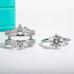 Luxury Brilliant 3CT VVS1 Moissanite Wedding Bridal Ring Sets GRA Certificate