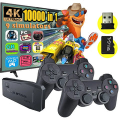 M8 4K Video Game Console with 2.4G Double Wireless Controllers Retro Gaming 10000 Games 32G/64G/128G