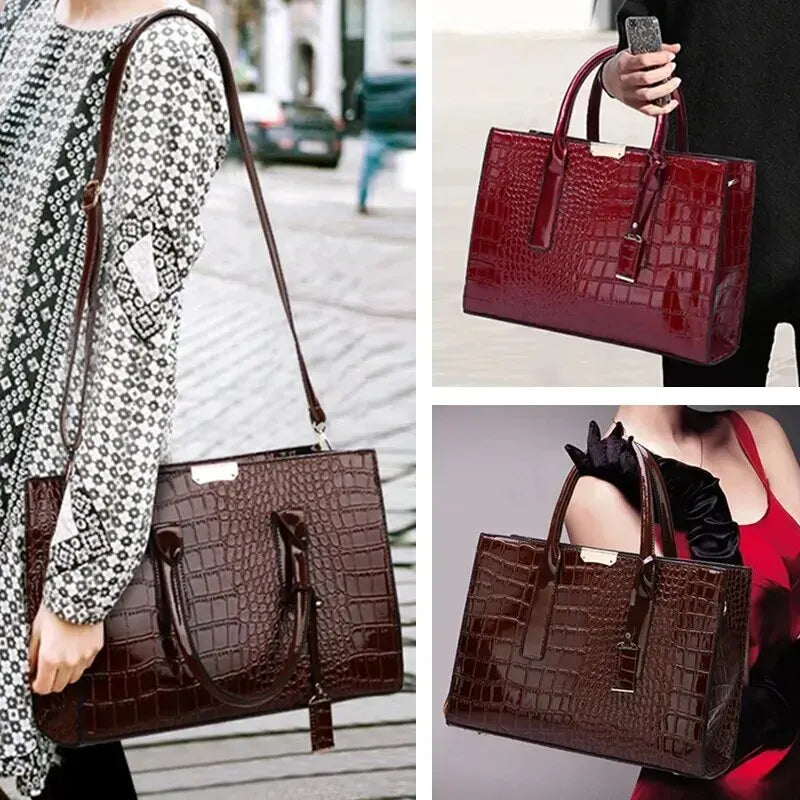 Luxury Crocodile Print Women Fashion Crossbody Handbags with Adjustable Strap