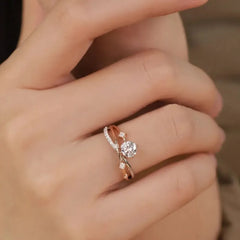 Exquisite Sparkling Zircon Cosmic Trajectory Planet Rings For Women Resizable