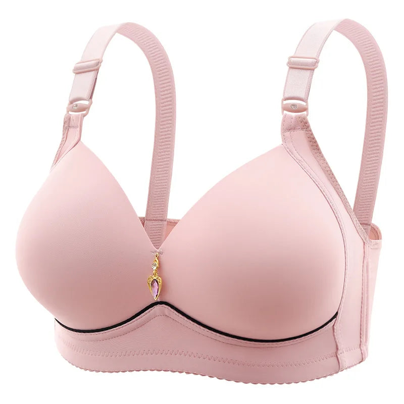 High Quality Women Non-magnetic Thin Cup Glossy Wire Free Breathable Large Size Bras