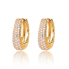Luxury Fashion Dazzling CZ Stone Hoop Earrings
