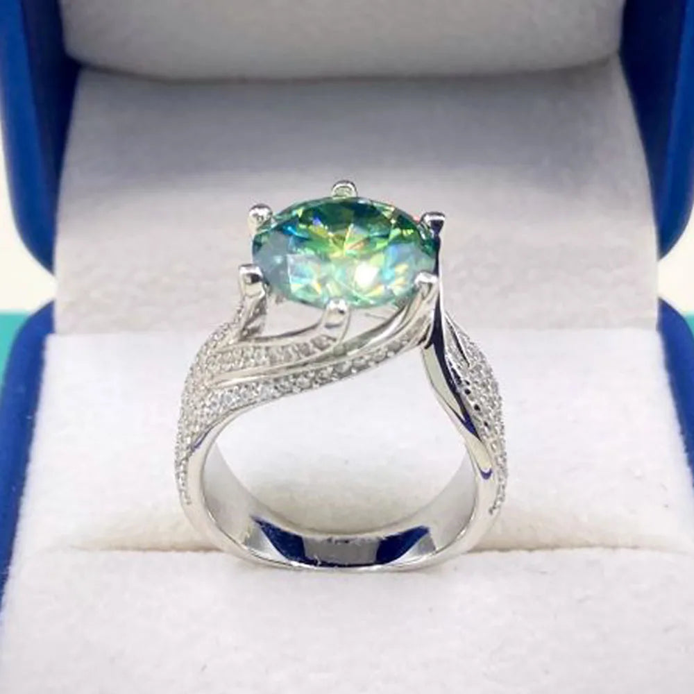 Luxury Brilliant 5CT VVS1 Lab Created Moissanite Wedding Ring GRA Certificate
