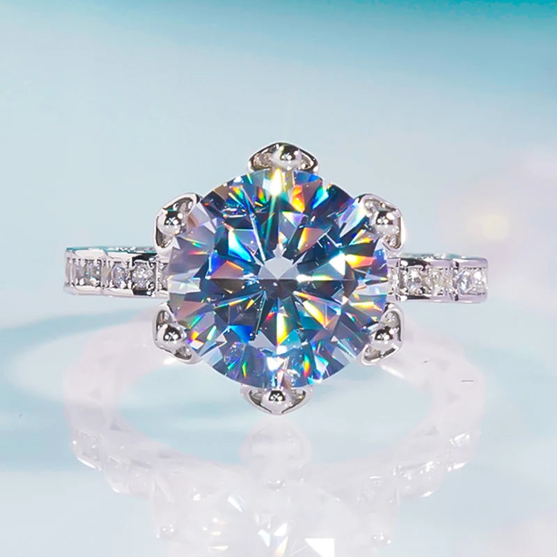 Stunning Sparkling 5CT VVS1/D Moissanite Ring | GRA Certificate